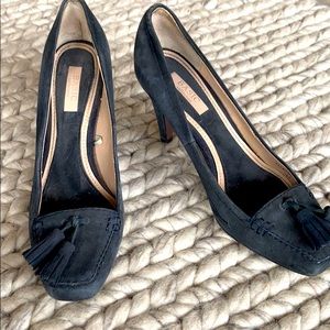 Zara blue suede heels